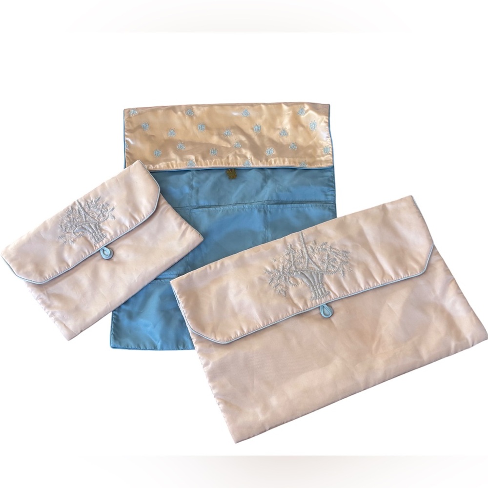 Vintage Carlin Comforts New York Silk and Rayon Three Piece Bag Set